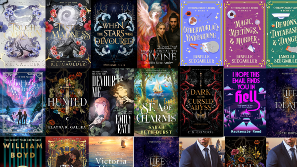 A mosaic of book covers.